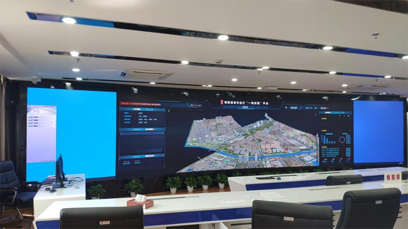 助力信息化,梅隴城市網格化中心,LED顯示屏案例